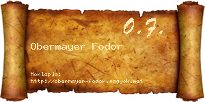 Obermayer Fodor névjegykártya